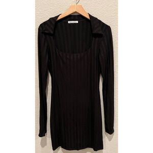 Reformation Vittoria Rib Long Sleeve Knit Dress (L)